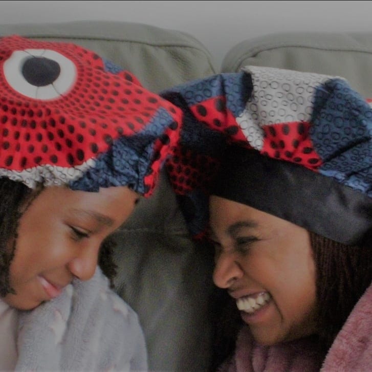 Image of Mummy and me hair bonnet set