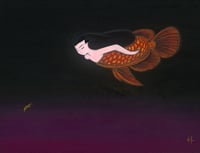Image 1 of Red Dragon- Arowana Mermaid Original Painting