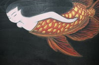 Image 3 of Red Dragon- Arowana Mermaid Original Painting