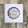 Lovely mum original embroidery card