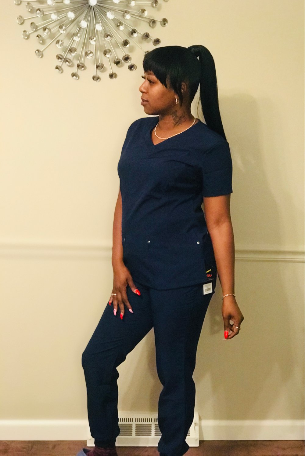 Navy Jogger Scrub Set