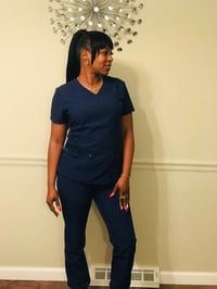 Image 4 of Navy BH Stretch Jogger Scrub Sets 