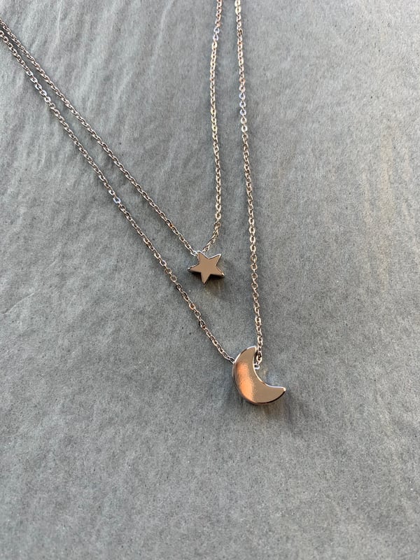 Image of Crescent moon & star necklace 