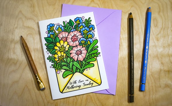 Image of With love on Mothering Sunday - Card