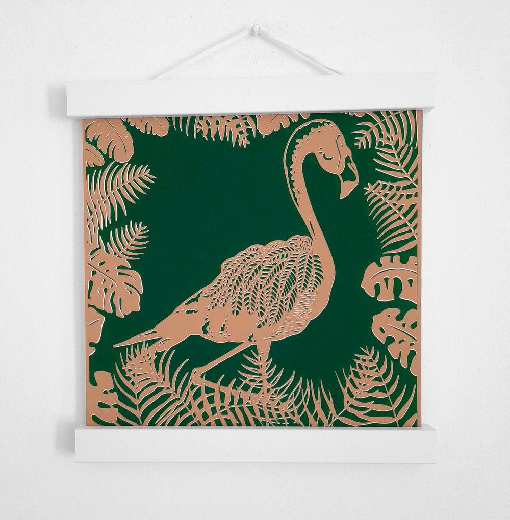 Image of Flamingo Paper Cut Giclée Print