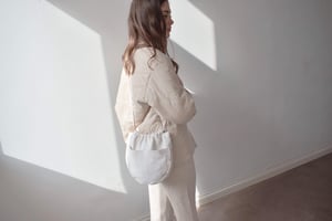 Image of PAULA Oval Linen Crossbody Bag