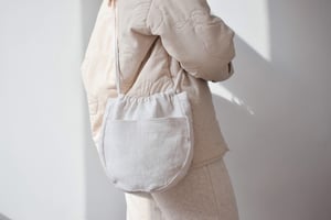 Image of PAULA Oval Linen Crossbody Bag