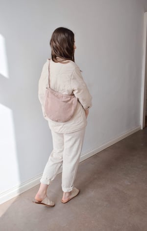 Image of PETUNIA  Oval Linen Crossbody Bag