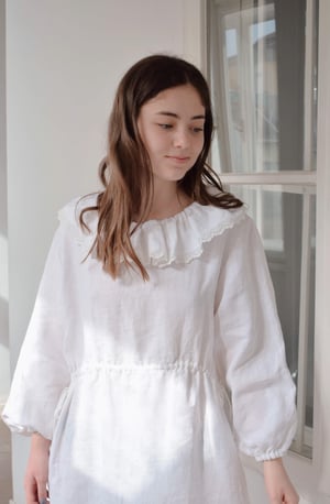 Image of MATILDA Linen Lace Collar Dress