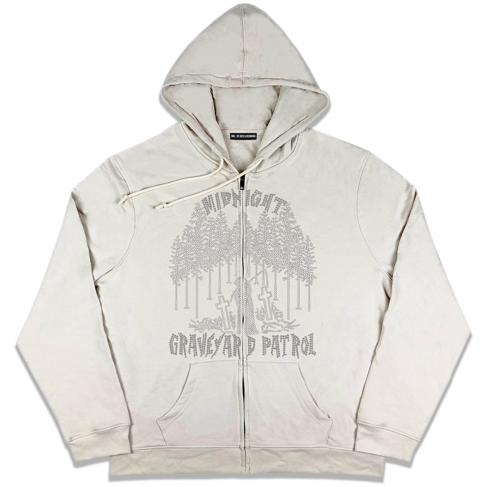 cream zip up hoodie mens