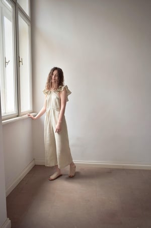 Image of LALU Linen Frilly Jumpsuit