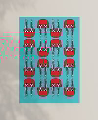 Flying Heads Art Print