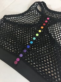 Image 3 of Fishnet Rainbow Snap Crop Top