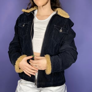 Black corduroy jacket with shearling lining