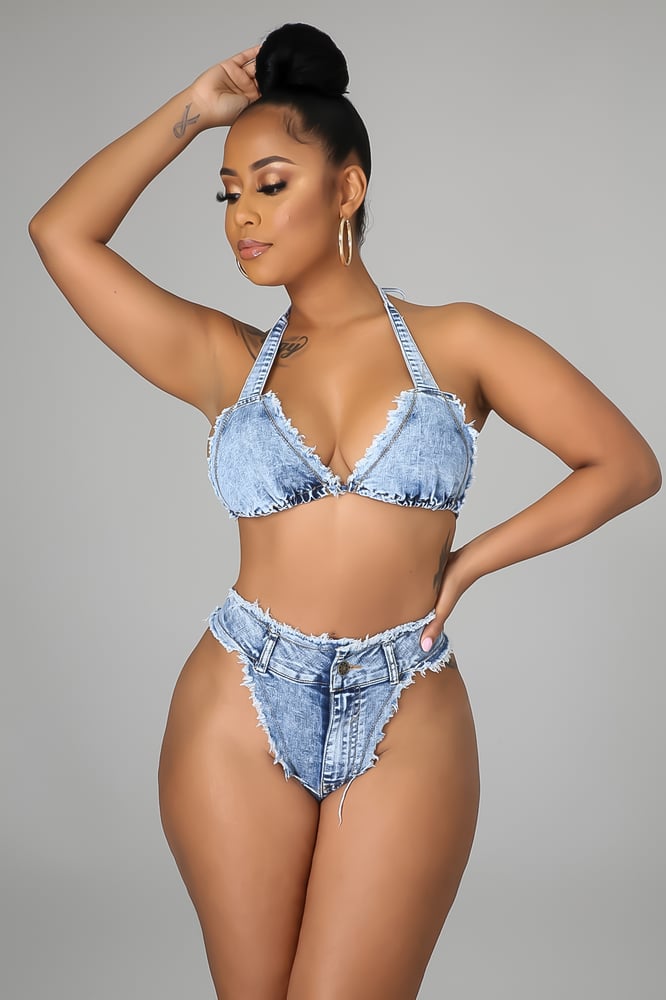 Image of Denim On Denim Swimsuit 