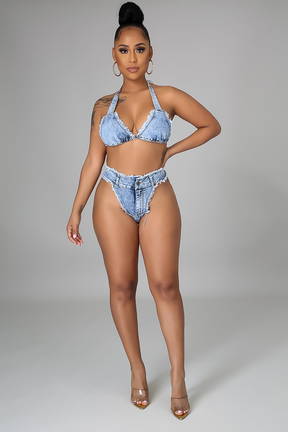 Image of Denim On Denim Swimsuit 