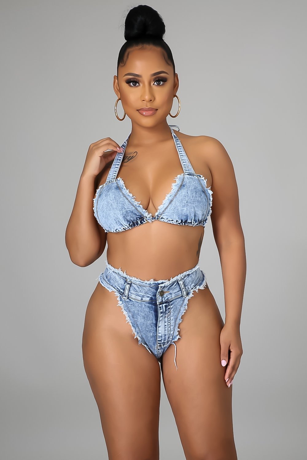 Image of Denim On Denim Swimsuit 