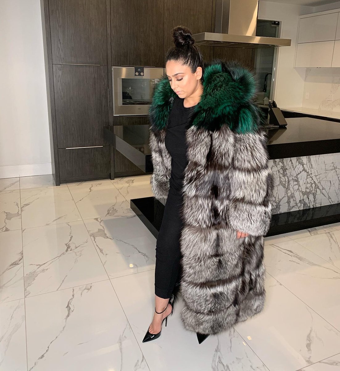 Aaliyah 2in1 Silver Fox Fur Coat / istylebysonia