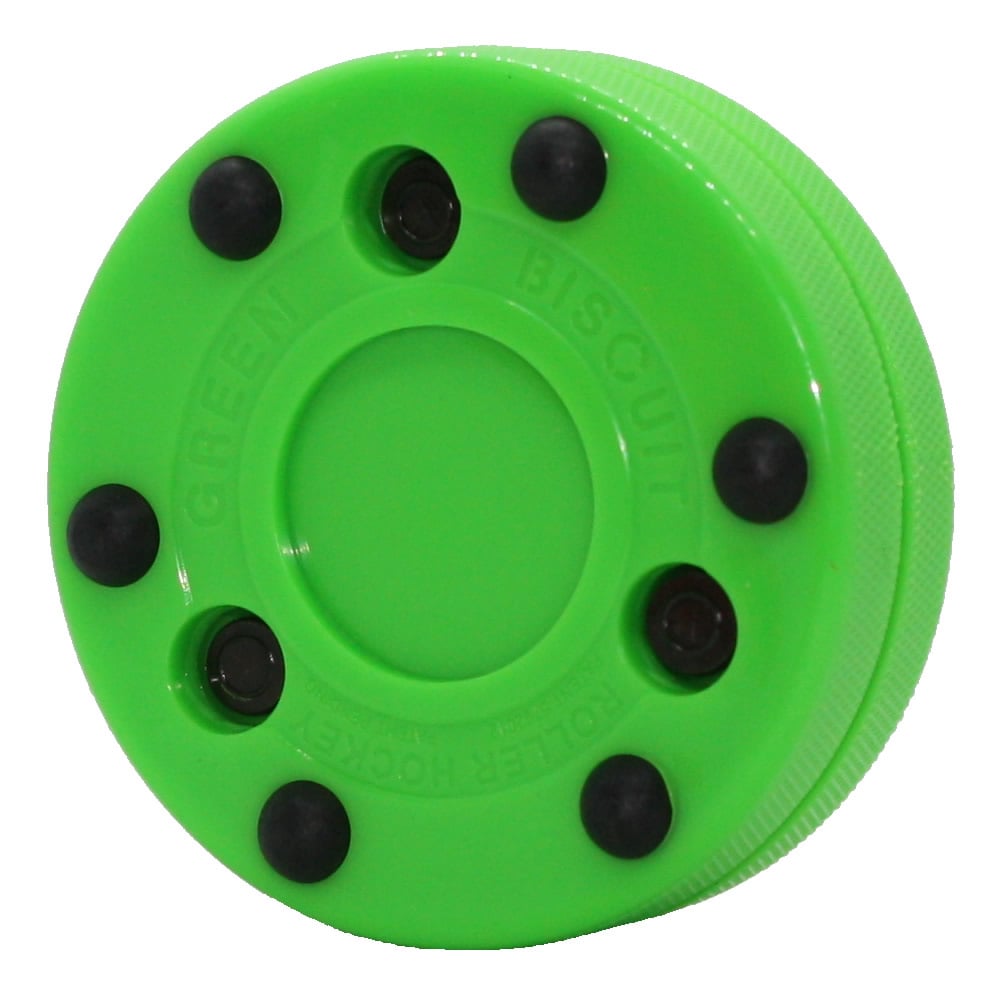 Green Biscuit Roller Hockey Puck