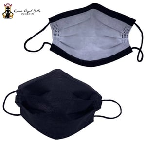 Image of 50-Pack 3 Ply Black Disposable Non Woven Face Mask