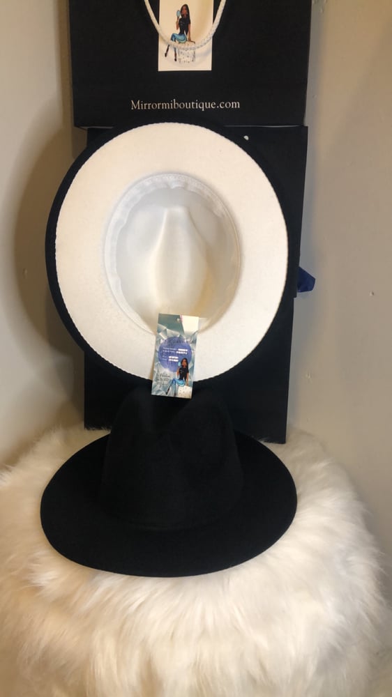 Image of Dirty Diana Fedora in Black with white bottom