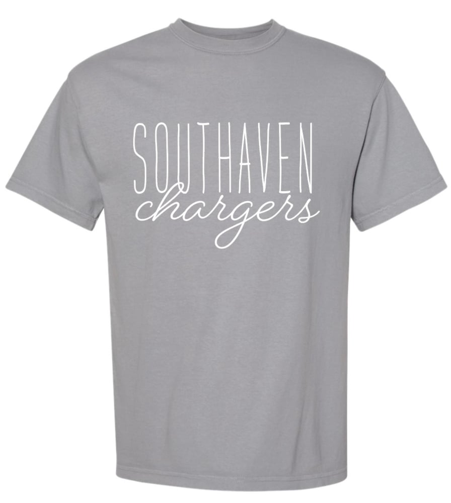 Image of Southaven Charger Script Tee Shirt 