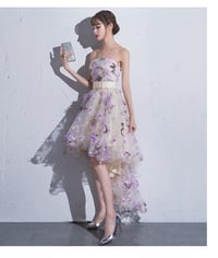 Image 1 of Cute Floral Tulle High Low New Style Prom Dress, Short Homecoming Dress Evening Dress