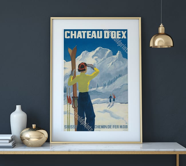 Château D'Oex Suisse, Chemin de Fer M.O.B | Alex Walter Diggelmann | 1930 | Vintage Travel Poster