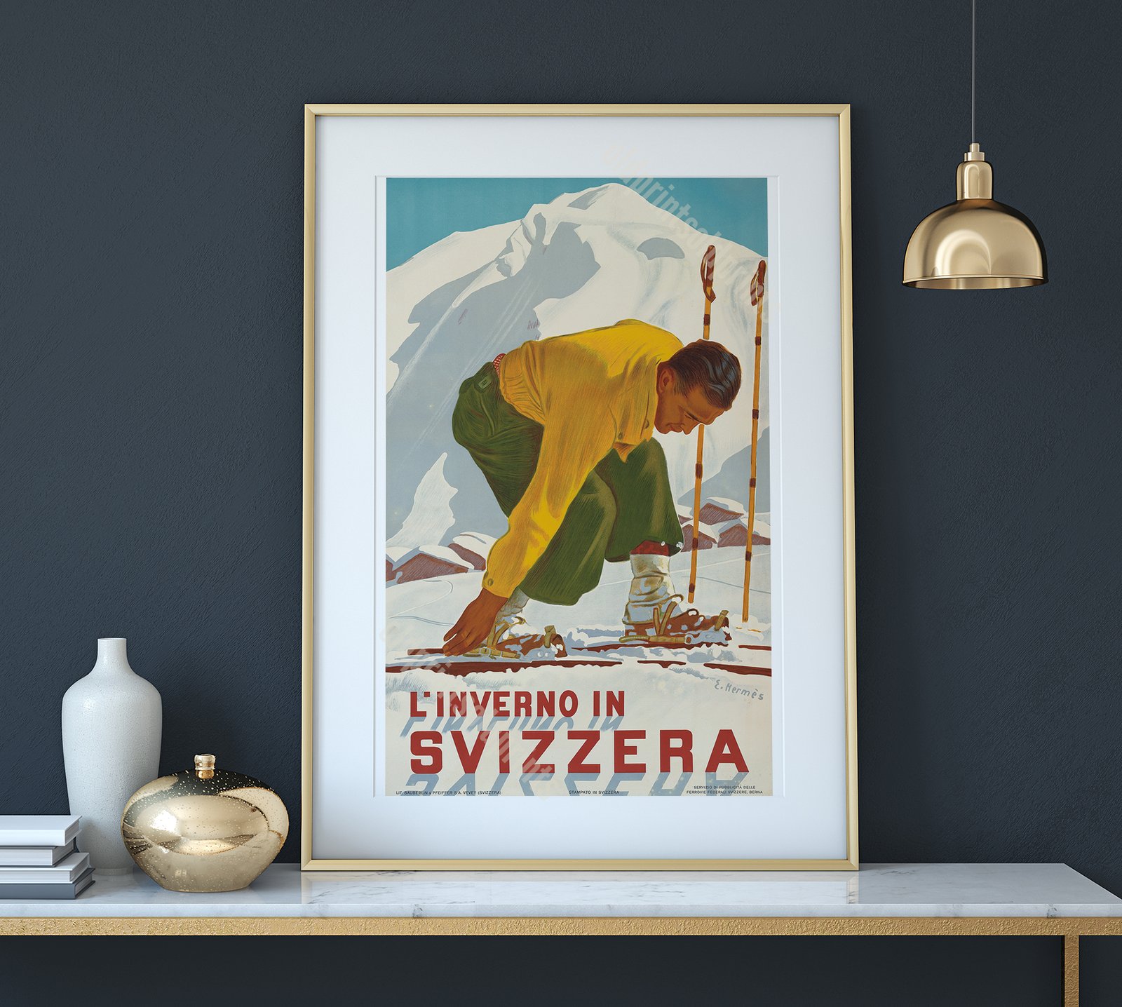 L'Inverno in Svizzera | Erich Hermes | 1938 | Wall Art Print