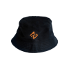 BUCKET HAT - Black w/ orange logo