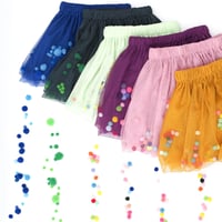 Image 1 of Fargerike pompom-skjørt i tyll