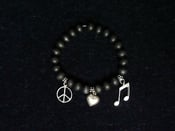 Image of "Peace, Love & Music" Handmade Bracelet