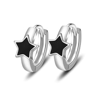 Image 2 of Bowie Blackstar Hoop Earrings