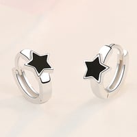 Image 1 of Bowie Blackstar Hoop Earrings