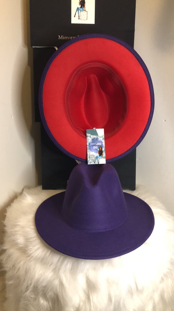 Image of Dirty Diana Fedora in Purple with Red bottom