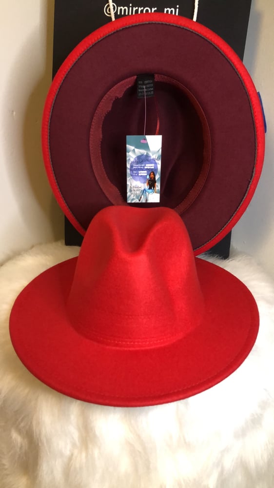 Image of Dirty Diana Fedora in Red with Wine bottom