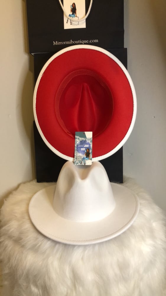 Image of Dirty Diana Fedora in White with Red bottom