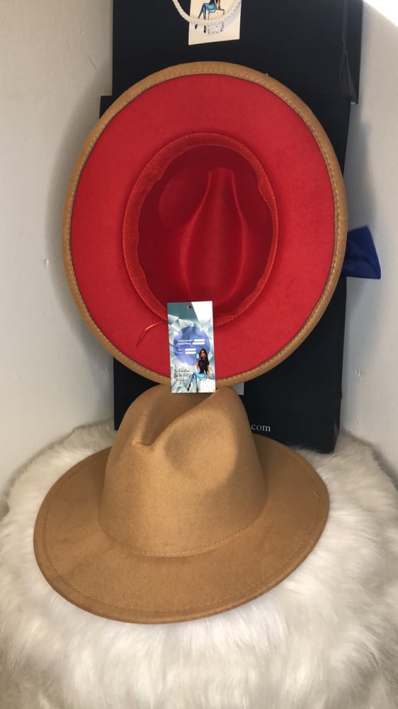 Image of Dirty Diana Fedora in Tan with Red bottom