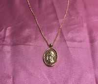 Golden Virgen Mary Necklace 