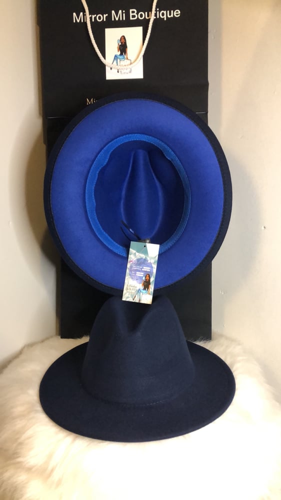 Image of Dirty Diana Fedora in Navy with Royal bottom