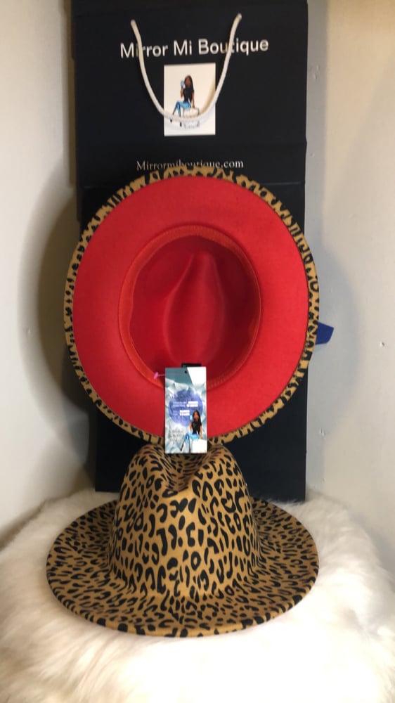 Image of Dirty Diana Fedora in Leopard with Red bottom 