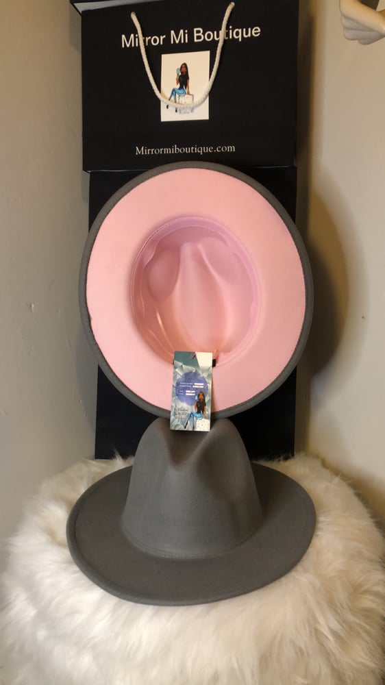 Image of Dirty Diana Fedora in Grey with Pretti Pink bottom