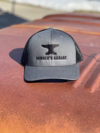 Image 2 of Bomber's Garage Black on Gray Trucker 