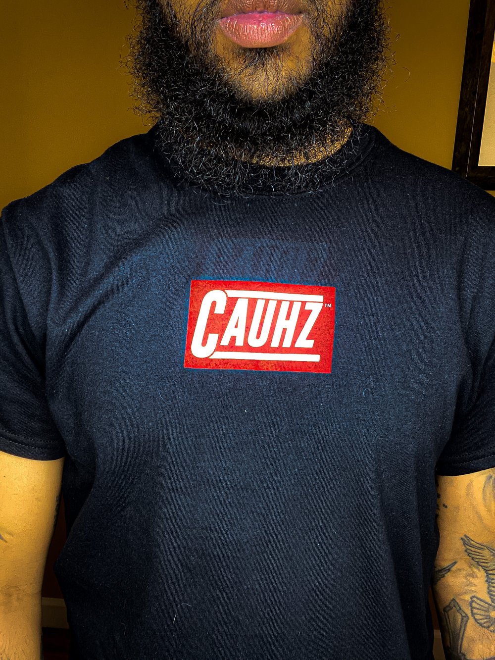 Cauhz™️ OG Red Box Logo Black Tee