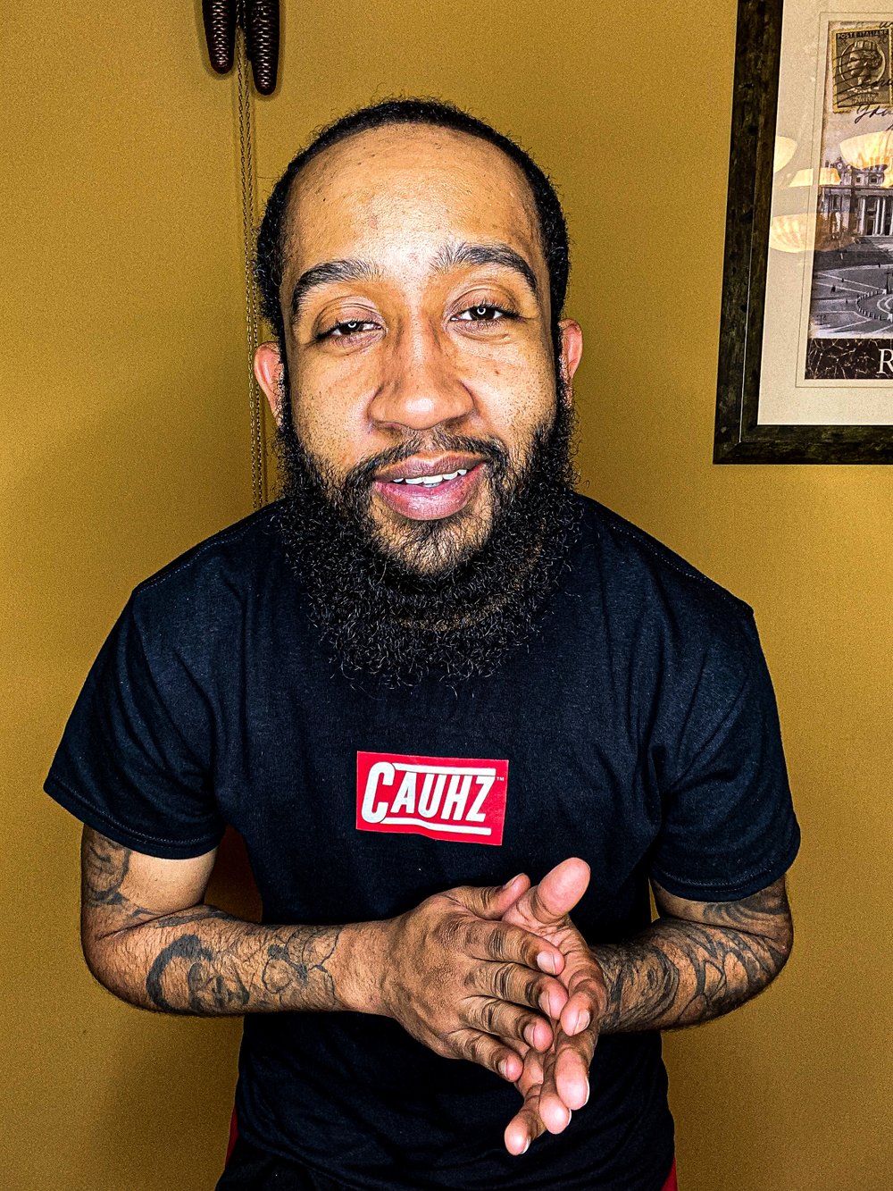 Cauhz™️ OG Red Box Logo Black Tee