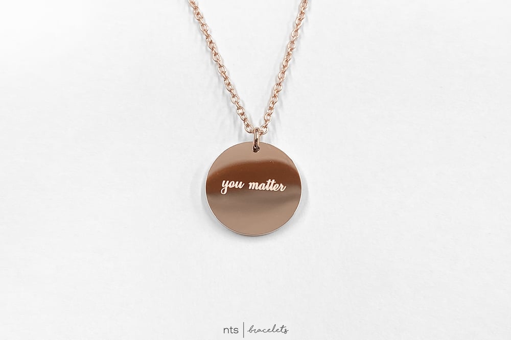 Image of SEMI COLON NECKLACE (Mental Health Inspired + Rose Gold)