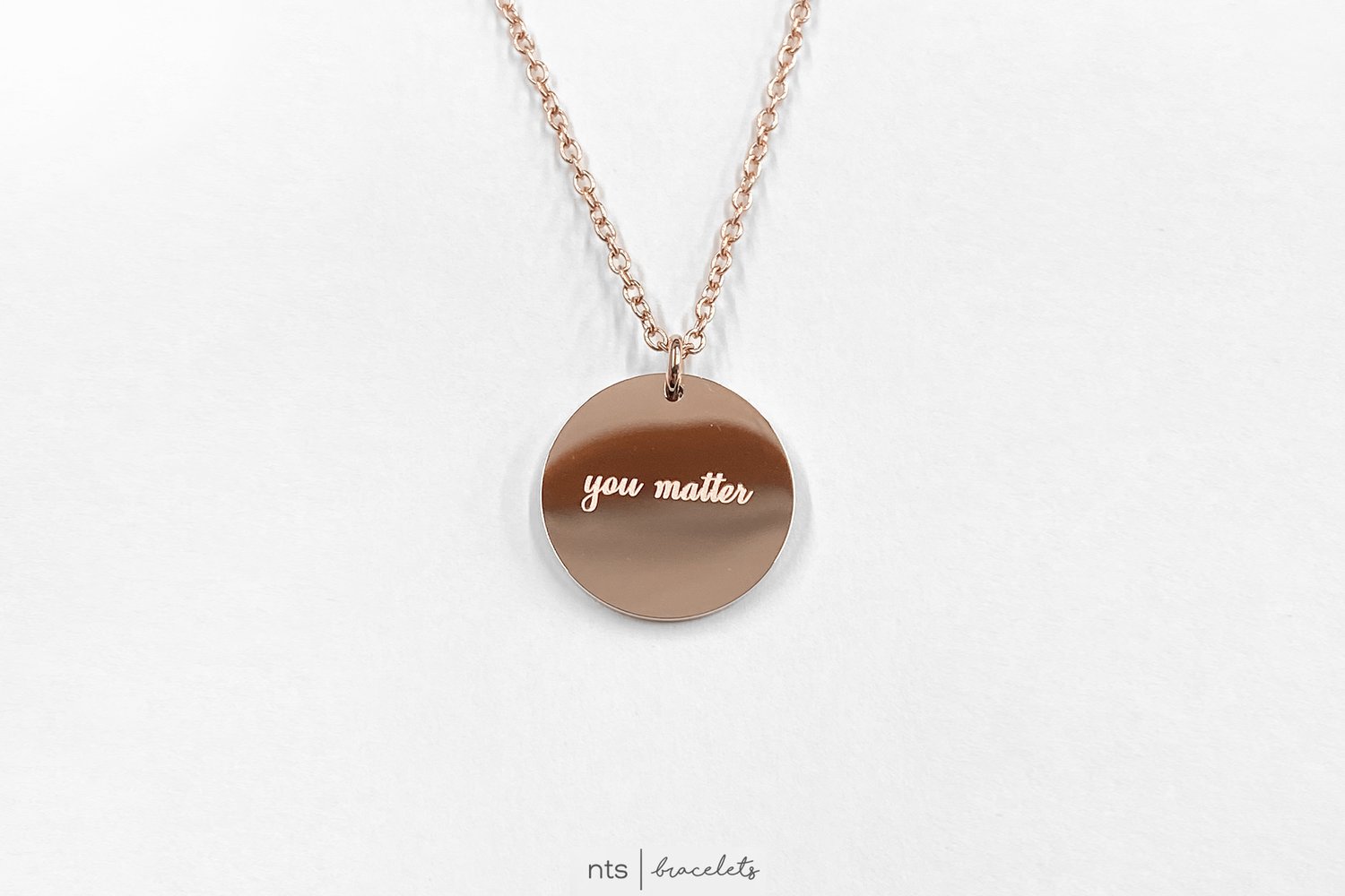 Image of SEMI COLON NECKLACE (Mental Health Inspired + Rose Gold)