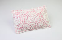 Vintage Lace & Linen Newborn Posing Pillow - a