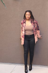 Image 5 of Two tone splash button down shirt 