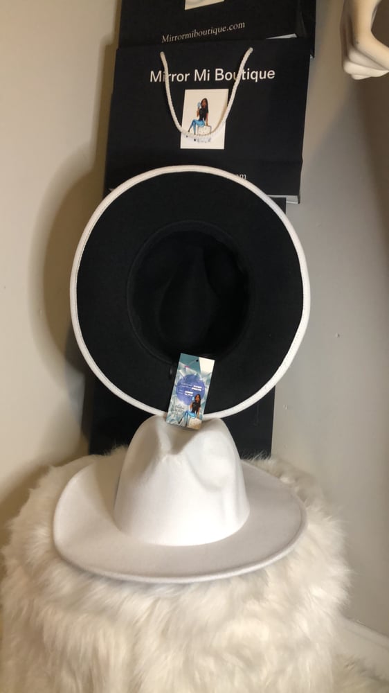 Image of Dirty Diana Fedora in White with Black bottom (Large)
